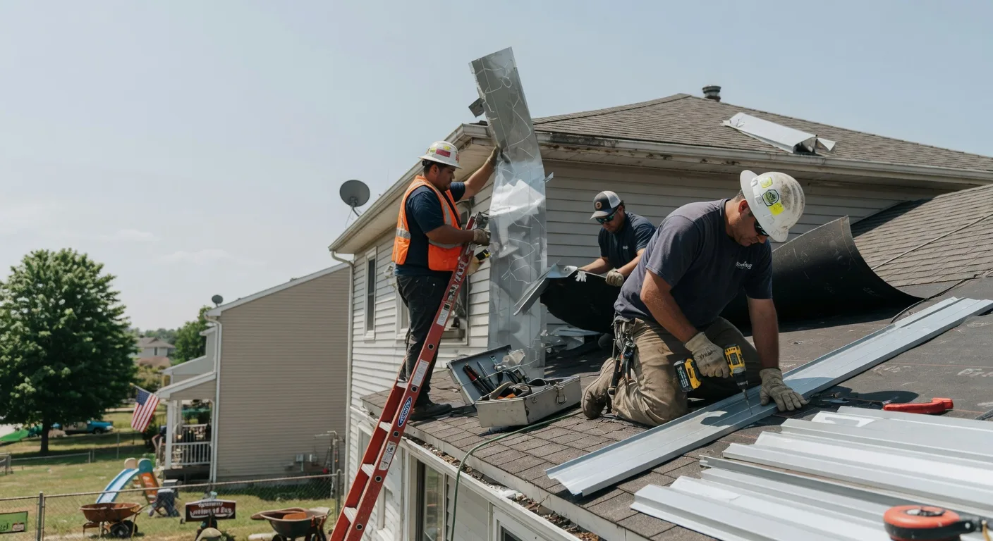 Storm Damage Metal Roof Repair in Burlingame, KS